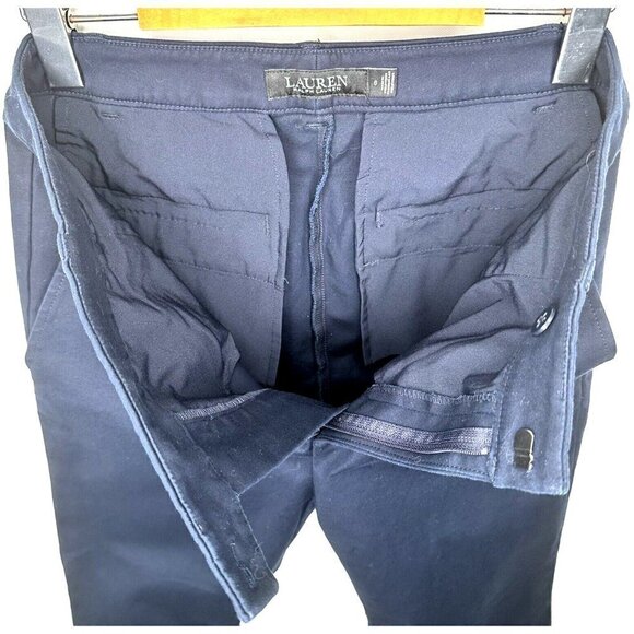 Lauren Ralph Lauren Trousers Pants Women Size 6 Navy Blue Stretch Pockets - Picture 8 of 13
